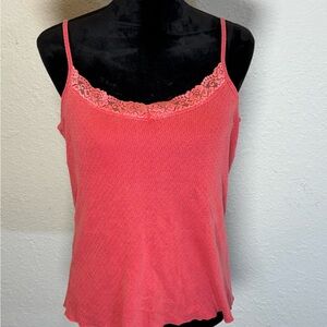 J. Jill Coral Lace-Trim Camisole